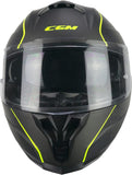 CGM - 321S ATOM SKULL Nero Giallo fluo opaco