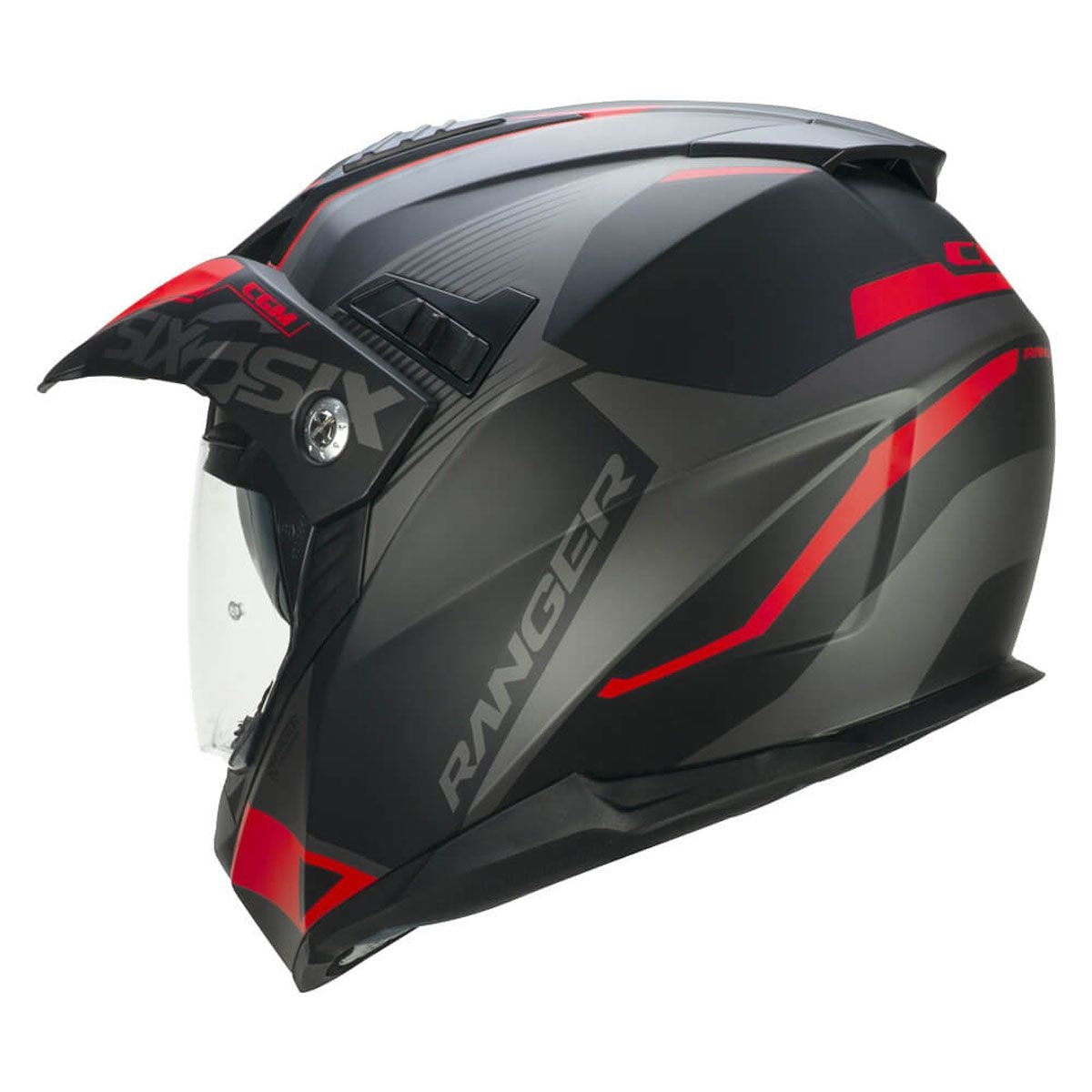 CGM 666G Twin Ranger Adventure Motorcycle Casco Black Matte Red – 3 – Maximomoto PT