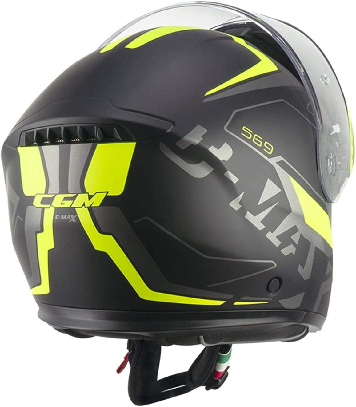 CGM 569G C-MAX CITY Casco Modular Nero Giallo Fluo Opaco