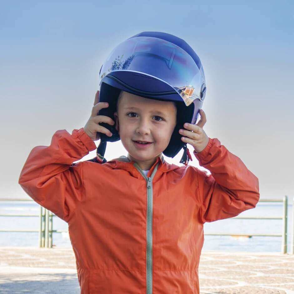 CGM - 261X MINI SIGN Abierto Casco Blu Azzurro opaco – 2 – Maximomoto PT