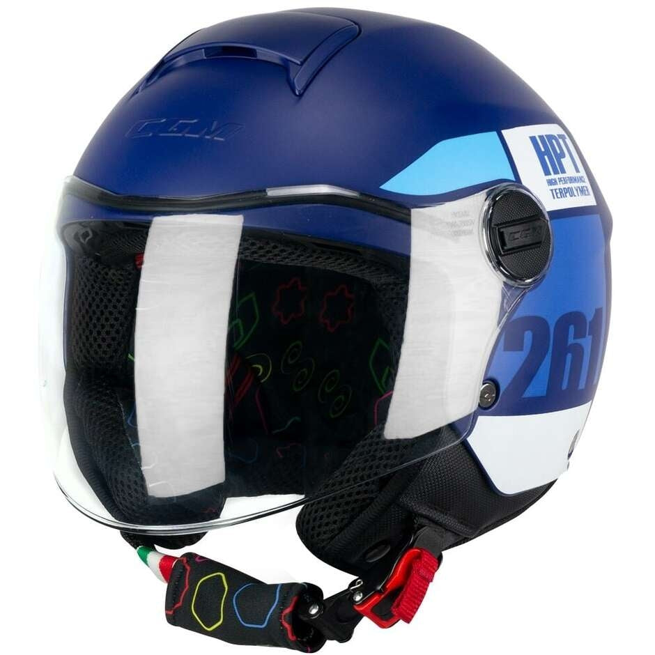 CGM - 261X MINI SIGN Abierto Casco Blu Azzurro opaco – 4 – Maximomoto PT
