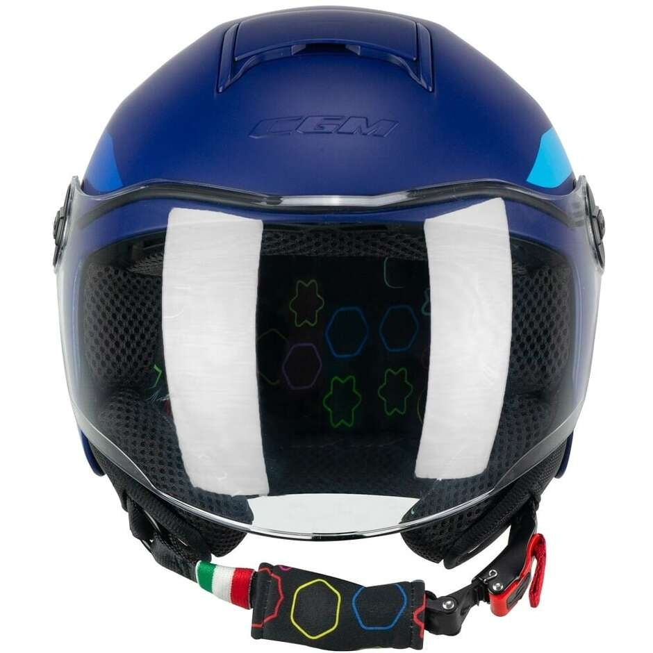 CGM - 261X MINI SIGN Abierto Casco Blu Azzurro opaco – 5 – Maximomoto PT
