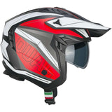 CGM 155G-AFV-03 abierto jet Casco Negro Rojo Mate