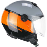 CGM 167R FLO STEP JET CASCO MOTO GRIGIO ARANCIONE LUNGA