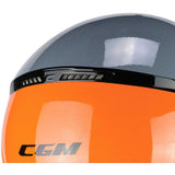 CGM 167R FLO STEP JET CASCO MOTO GRIGIO ARANCIONE LUNGA