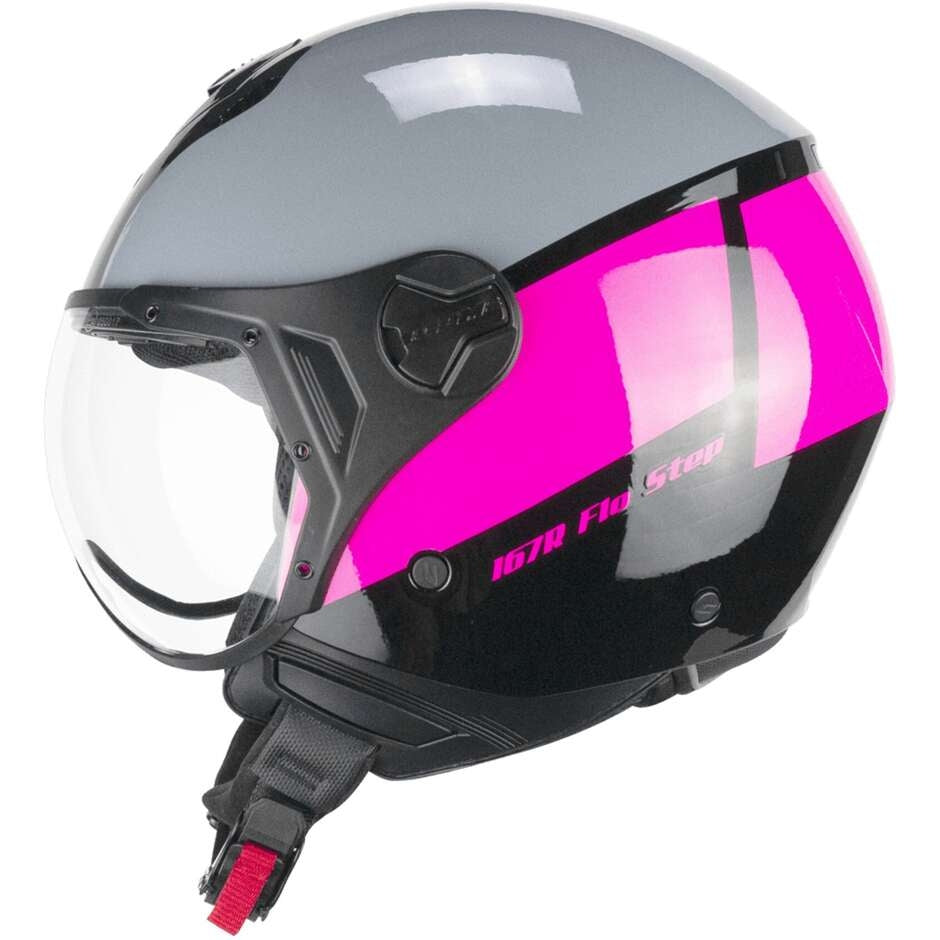 CGM 167R FLO STEP JET CASCO MOTO GRIGIO FUCSIA SAGOMATA – 2 – Maximomoto PT
