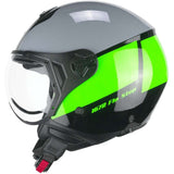 CGM 167R FLO STEP JET CASCO MOTO GRIGIO VERDE SAGOMATA