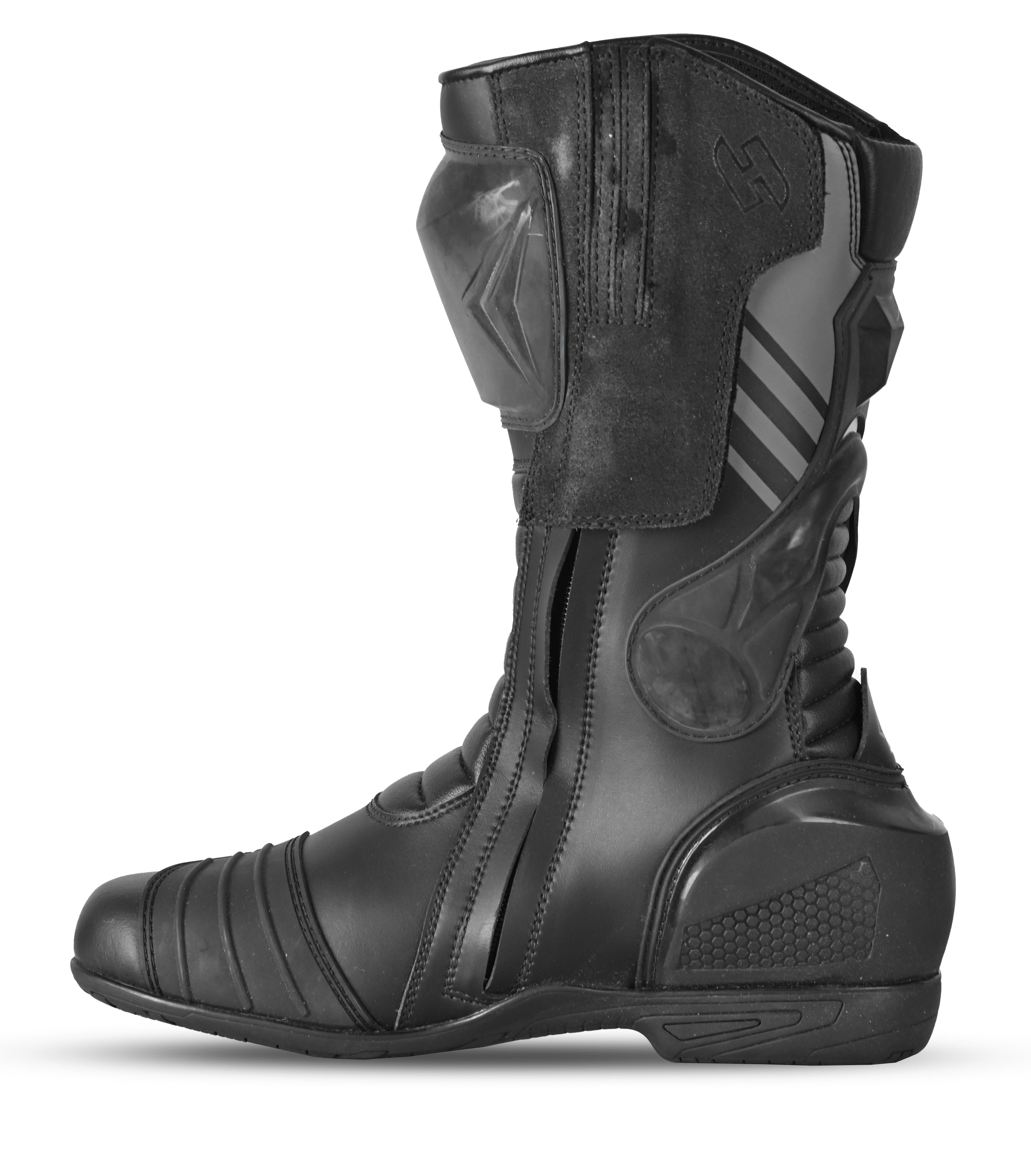 SHUA SUPER TECH Moto Couro Botas Preto