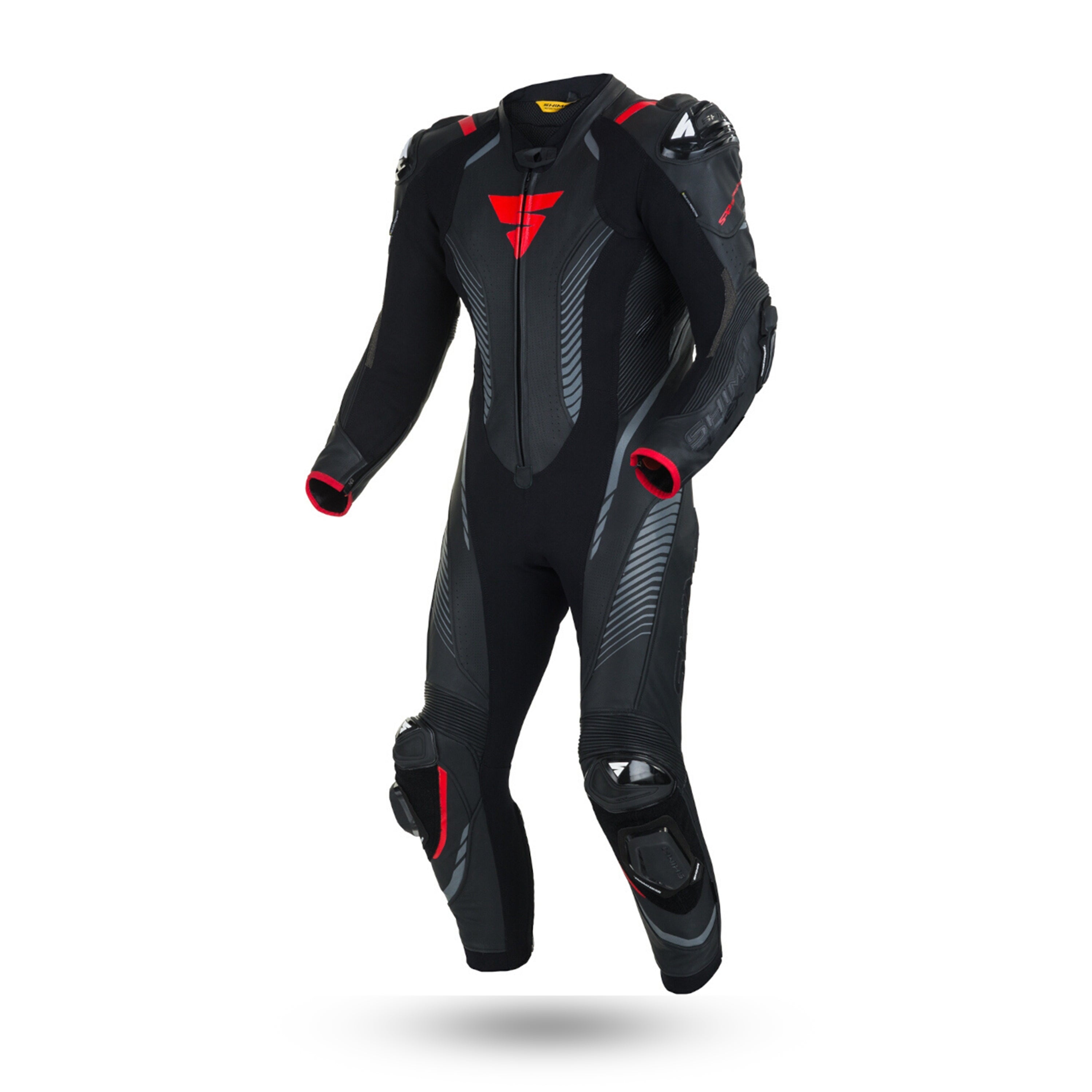 SHIMA APEX RS 1 PC Moto Homem Couro Fatos Preto Vermelho – 1 – Maximomoto PT