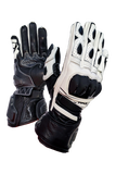 MUGENRACE LINEA Motocicleta Couro Luvas Brancas Pretas