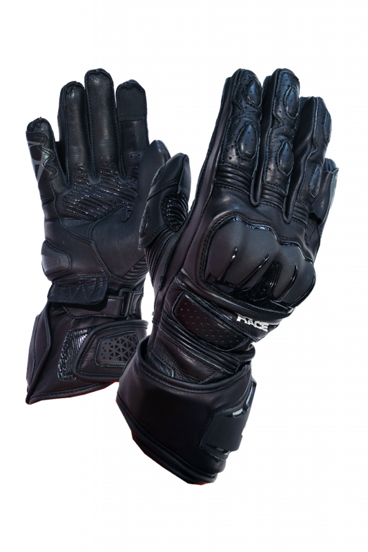 MUGENRACE LINEA Motocicleta Couro Luvas Pretas
