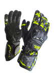 MUGENRACE MOONE Motocicleta Couro Luvas Amarelo Fluorescente