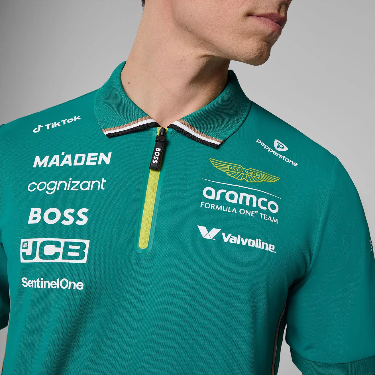 ASTON MARTIN F1 Mens Team 2025 Green Polo T-Shirt – 5 – Maximomoto PT