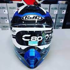 HJC C80 ROX MC24 Moto Modular Capacete Azul