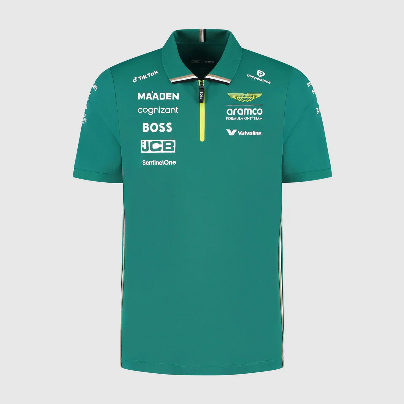 ASTON MARTIN F1 Mens Team 2025 Green Polo T-Shirt – 6 – Maximomoto PT
