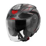 GIVI - CASCO JET X25 TRACE TITANIO NEGRO ROJO