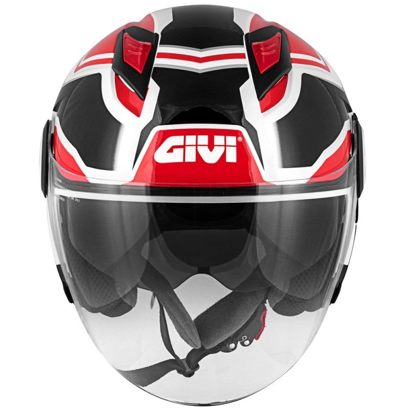 GIVI 12.3 STRATOS SHADE Open Face Scooter Jet Helmet Black White – 2 – Maximomoto PT