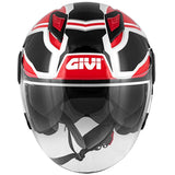 GIVI 12.3 STRATOS SHADE Aberto Scooter Jet Capacete Preto Branco