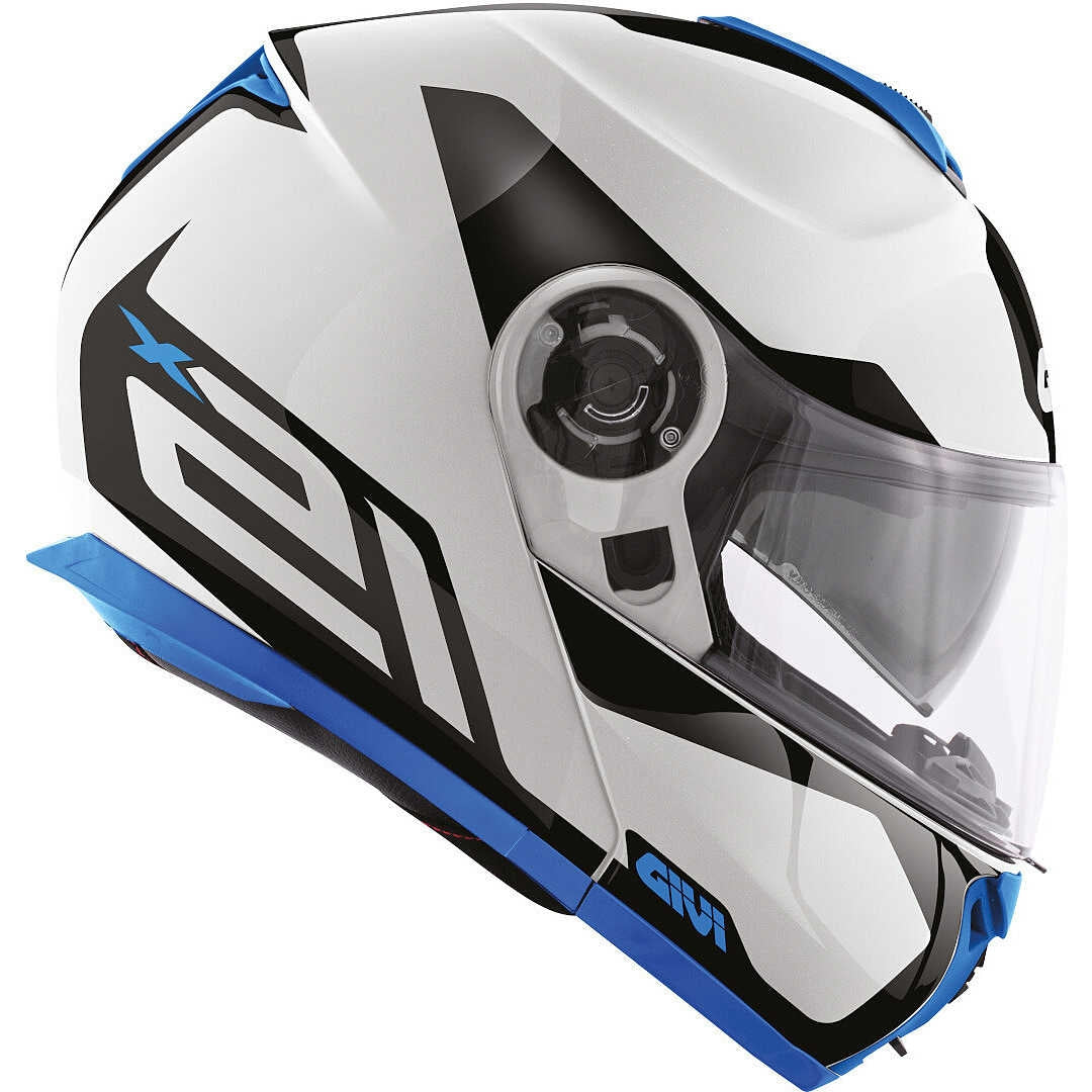 GIVI MOD X.21 CHALLENGER SHIVER Moto Modular Capacete Branco Azul Vermelho – 2 – Maximomoto PT