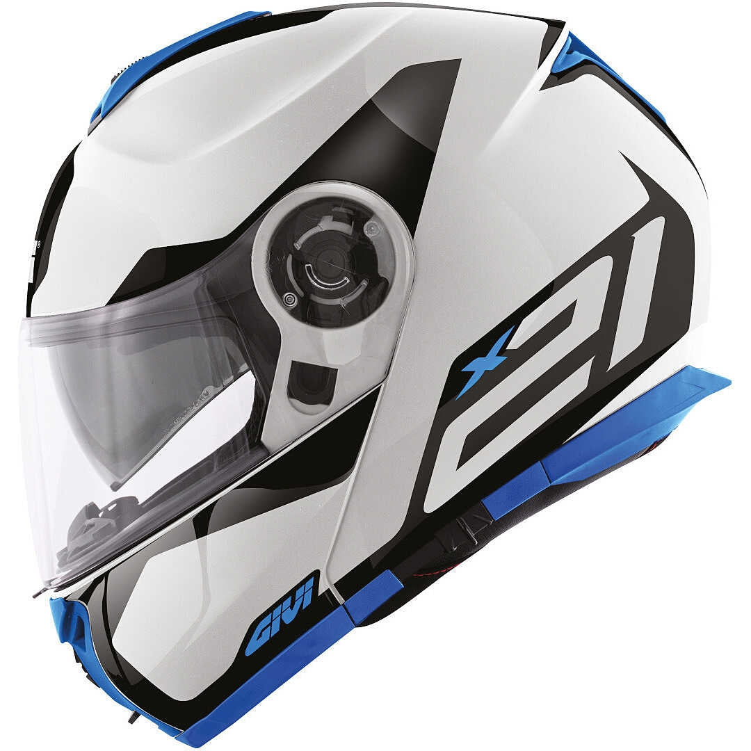 GIVI MOD X.21 CHALLENGER SHIVER Moto Modular Capacete Branco Azul Vermelho – 3 – Maximomoto PT