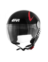GIVI 10.7 MINI-JD ICARUS Motorcycle Mini Jet Helmet Black White Red – Maximomoto PT