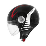 GIVI 10.7 MINI-JD ICARUS Moto Mini Jet Capacete Preto Branco Vermelho