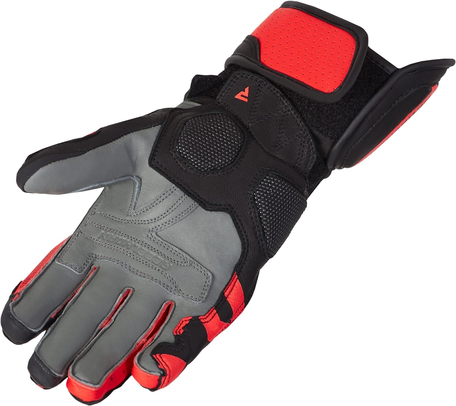 REBEL HORN - FIGHTER LEATHER GLOVES BLACK/RED FLUORESCENT – 4 – Maximomoto PT