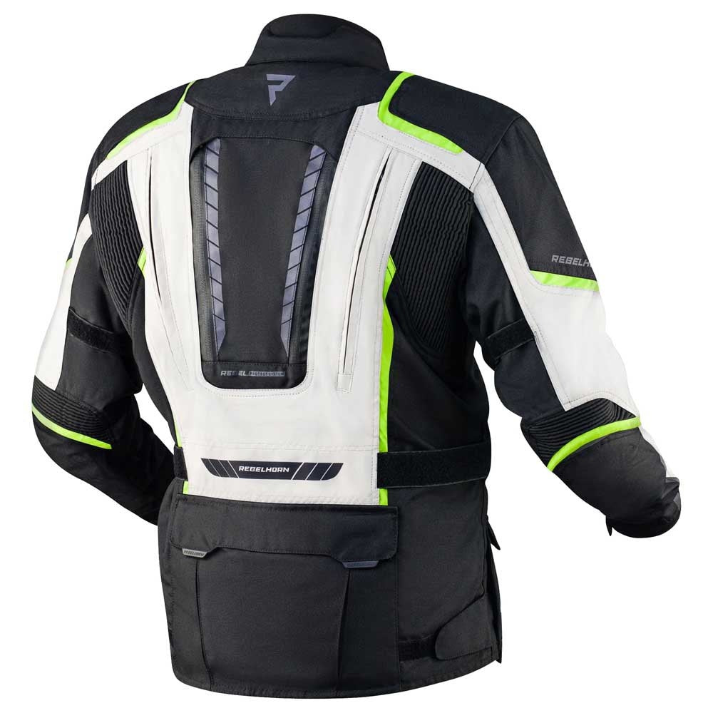 REBEL HORN - TEXTILE JACKET HIKER III BLACK/GREY/FLO YELLOW – 3 – Maximomoto PT