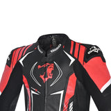 BELA MONO 1 PC Aragone Couro Moto Fato Preto Vermelho
