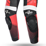 BELA MONO 1 PC Aragone Couro Moto Fato Preto Vermelho