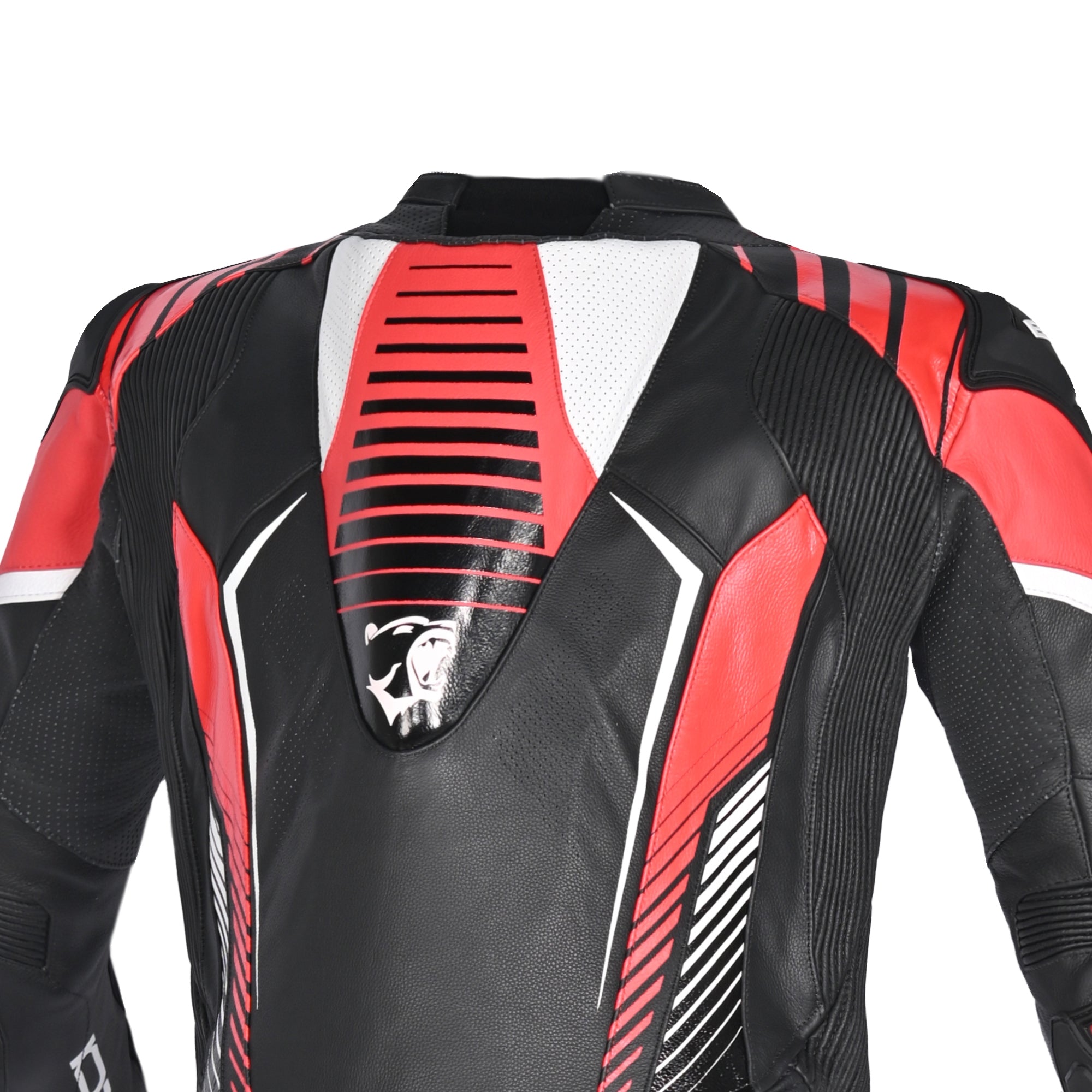 BELA MONO 1 PC Aragone Couro Moto Fato Preto Vermelho