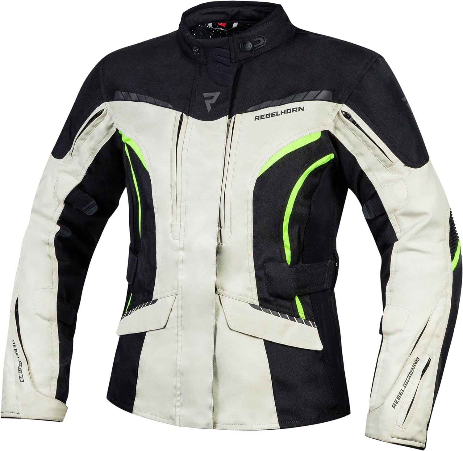 REBEL HORN - TEXTILE JACKET HIKER III LADY BLACK/GREY/YELL – 2 – Maximomoto PT