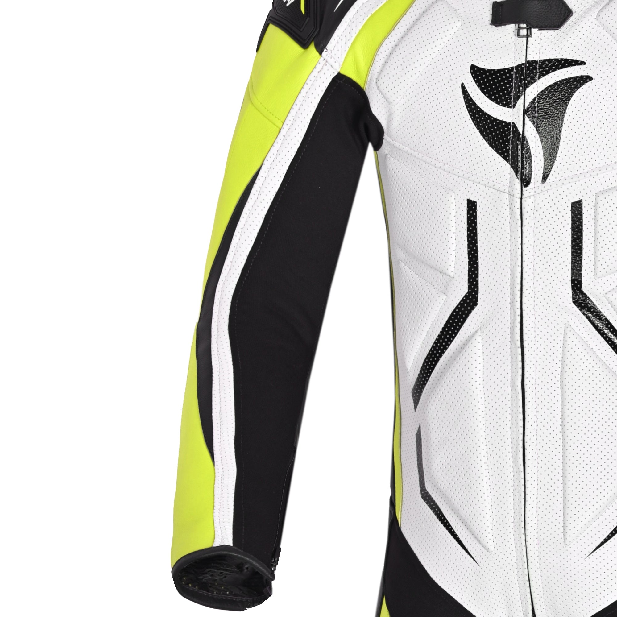R-TECH DEFENDER GP 1 PC Fato Moto Branco Preto Amarelo Fluor – 5 – Maximomoto PT