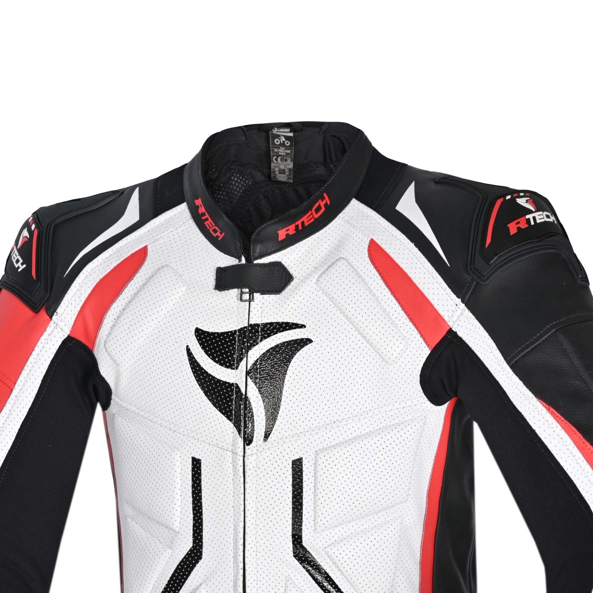 R-TECH MONO 1 PC DEFENDER GP Motorcycle Suits White Black Red – 3 – Maximomoto PT