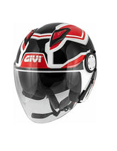 GIVI 12.3 STRATOS SHADE Open Face Scooter Jet Helmet Black White – Maximomoto PT