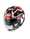 GIVI 12.3 STRATOS SHADE Aberto Scooter Jet Capacete Preto Branco