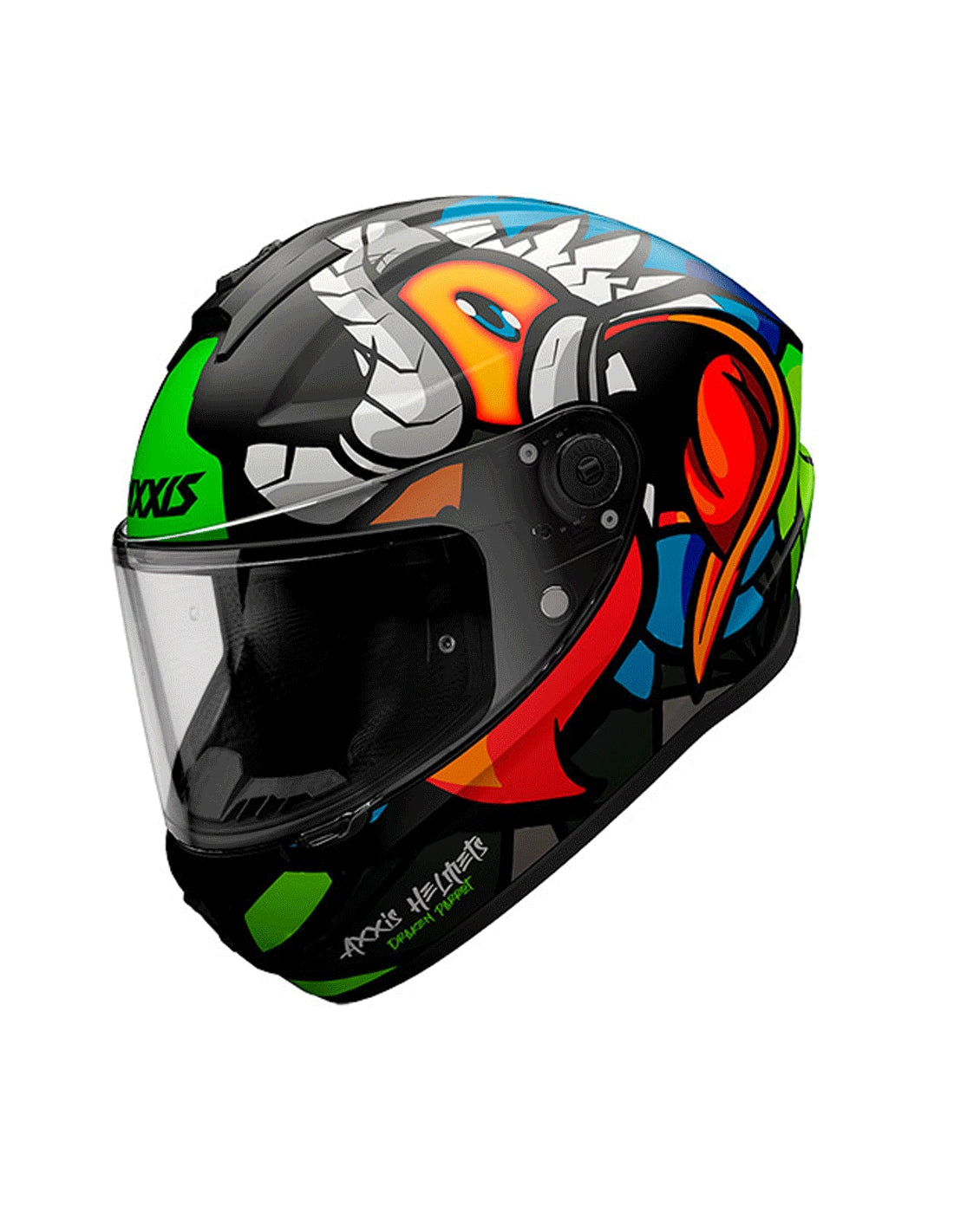 AXXIS-CASCO FF112C DRAKEN S PARROT A1 MATTE BLACK – 1 – Maximomoto PT