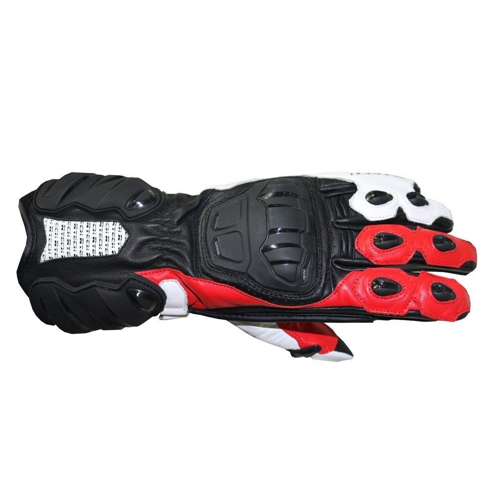 R-TECH HAWK Black and Red Leather Motorcycle Gloves – 2 – Maximomoto PT