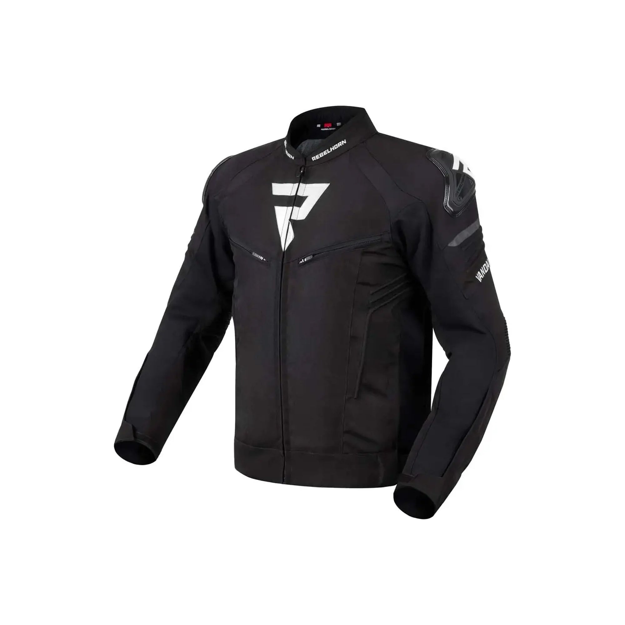 REBEL HORN - TEXTILE JACKET VANDAL BLACK/WHITE – 1 – Maximomoto PT