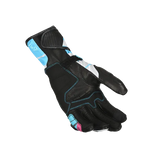 MACNA KROWN SENHORA MOTOCICLETA COURO LUVAS PRETAS CINZA CLARO AZUL