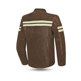 BELA STARK Motorcycle Leather Jackets Beige Brown