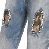 BELA STONE Jean Moto Calcas CE Approved AA Camuflagem Azul