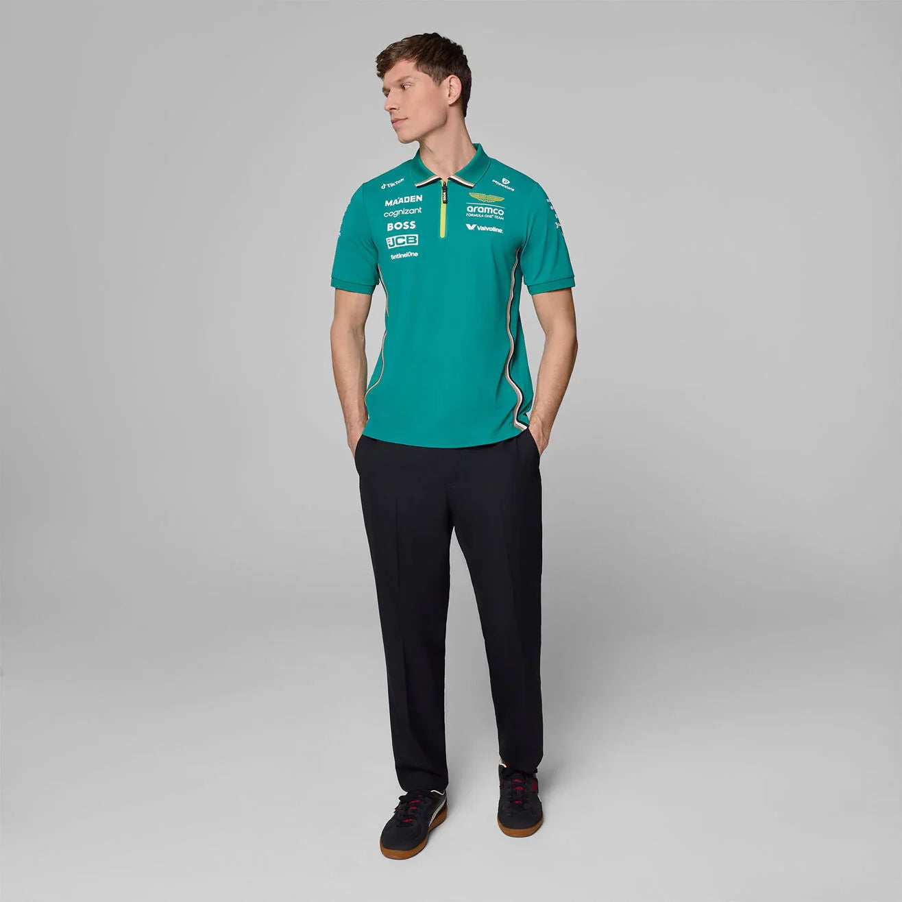 ASTON MARTIN F1 Mens Team 2025 Green Polo T-Shirt – 2 – Maximomoto PT