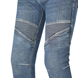 Bela Rosekin Motocicleta mulher Denim Calças ganga Azul