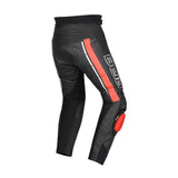BELA ROCKET Couro Moto Homem Calças Preto Vermelho
