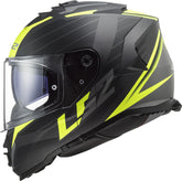 LS2 FF800 STORM II NERVE H-V Moto Capacete Preto Preto Amarelo