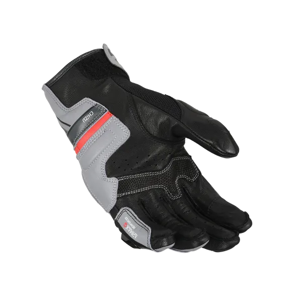 MACNA CHIZU MOTOCICLETA COURO LUVAS CINZA PRETO VERMELHO – 2 – Maximomoto PT