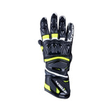 R-TECH ROBO Moto Senhora Couro Luvas Preto Fluorescente Amarelo