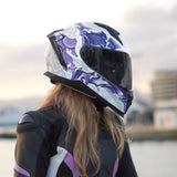 CGM 311F BLAST CLOUD CASCO INTEGRAL BLANCO MORADO MATE