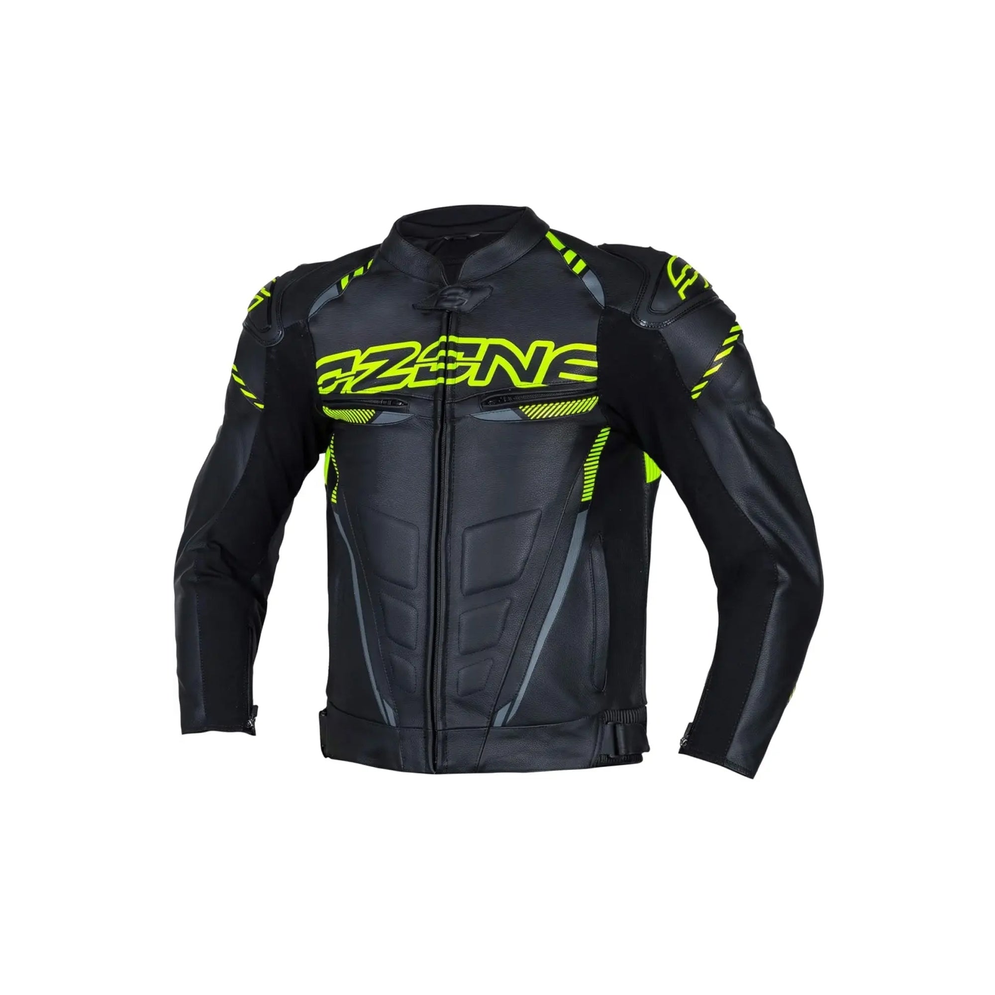 OZONE - Leather RS600 Jackets BLACK/FLUO YELLOW – 1 – Maximomoto PT